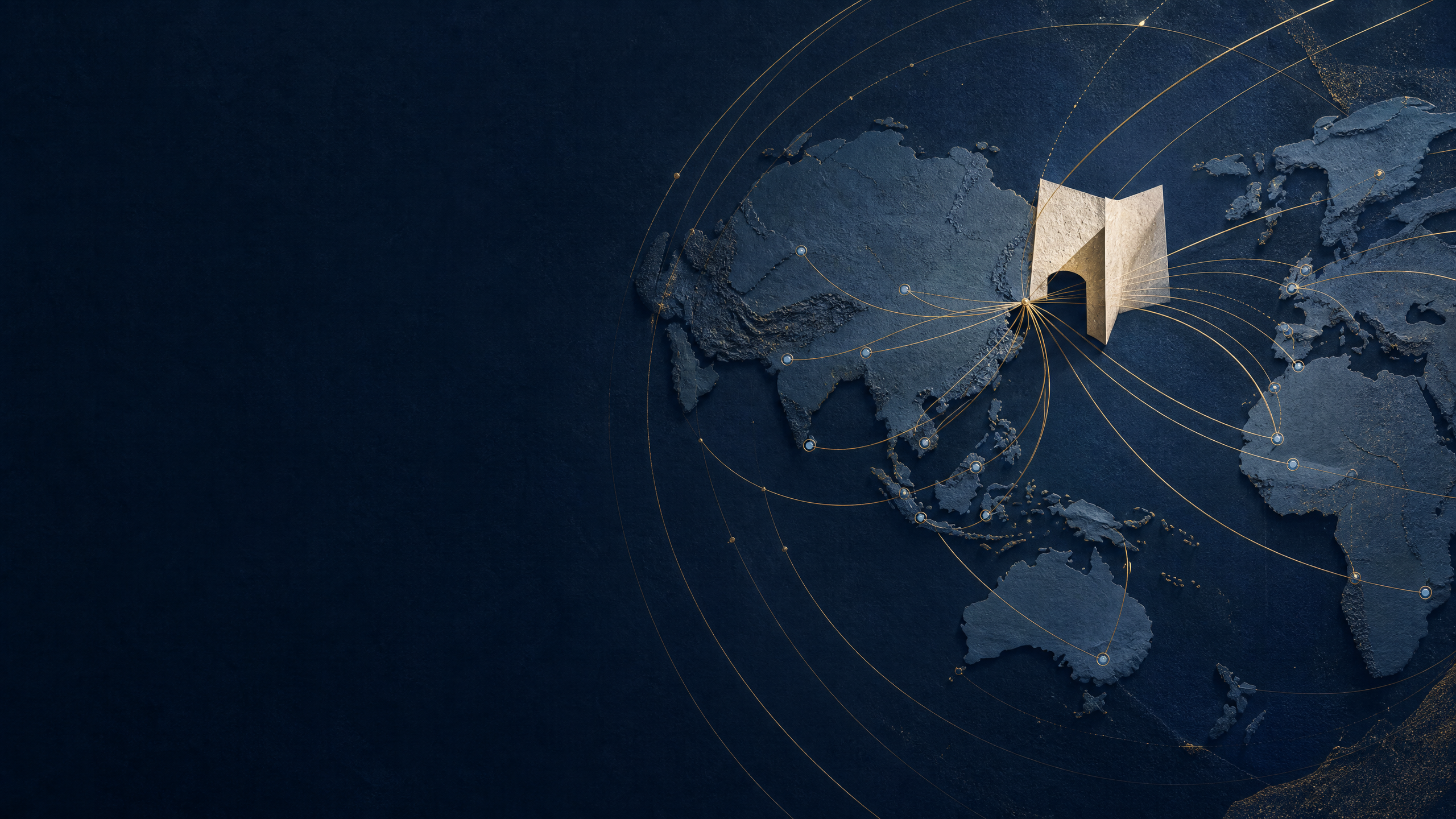 Abstract cartographic routes representing cross-border legal research