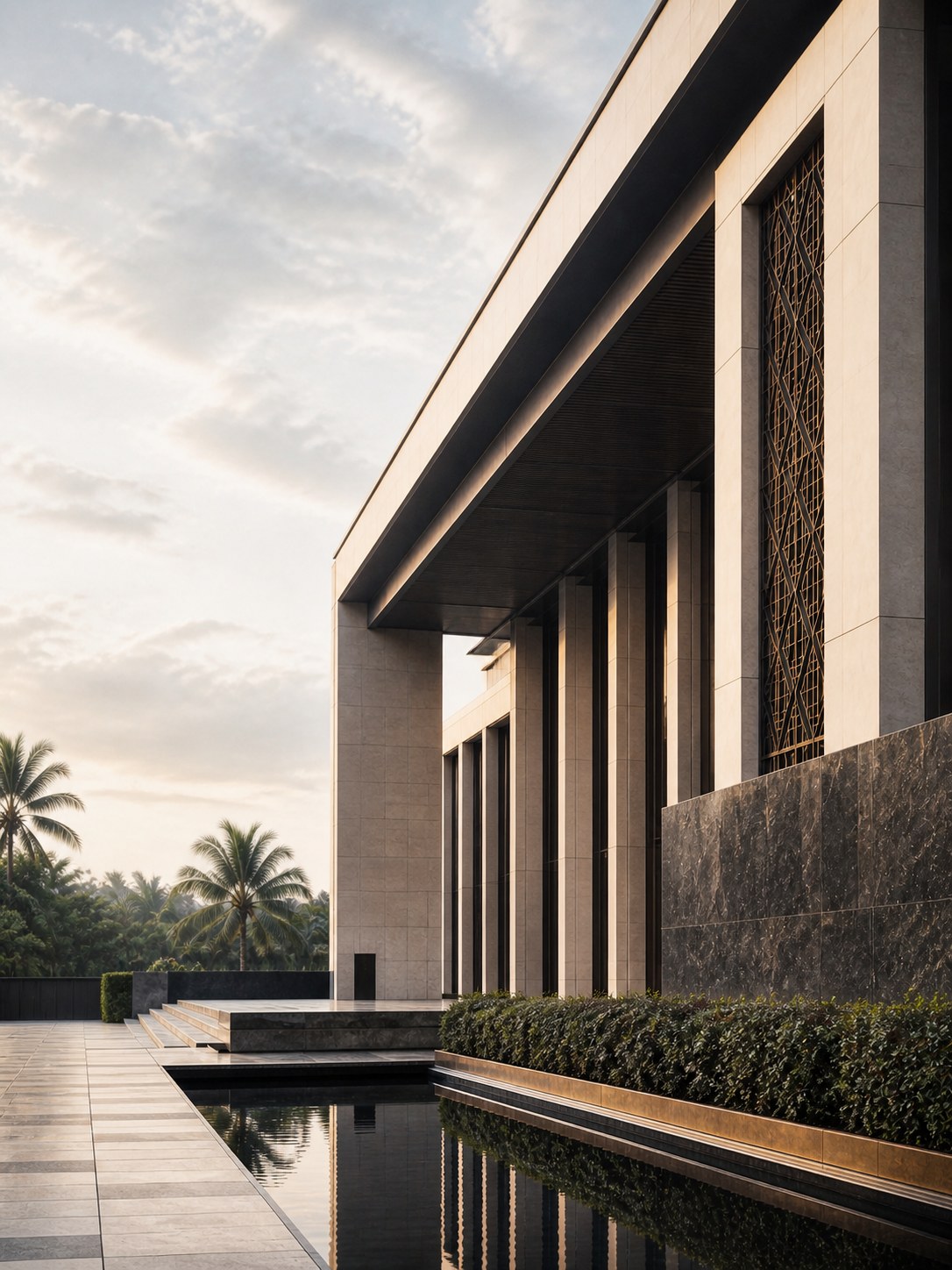 Sanya civic architecture representing local institutions and court context