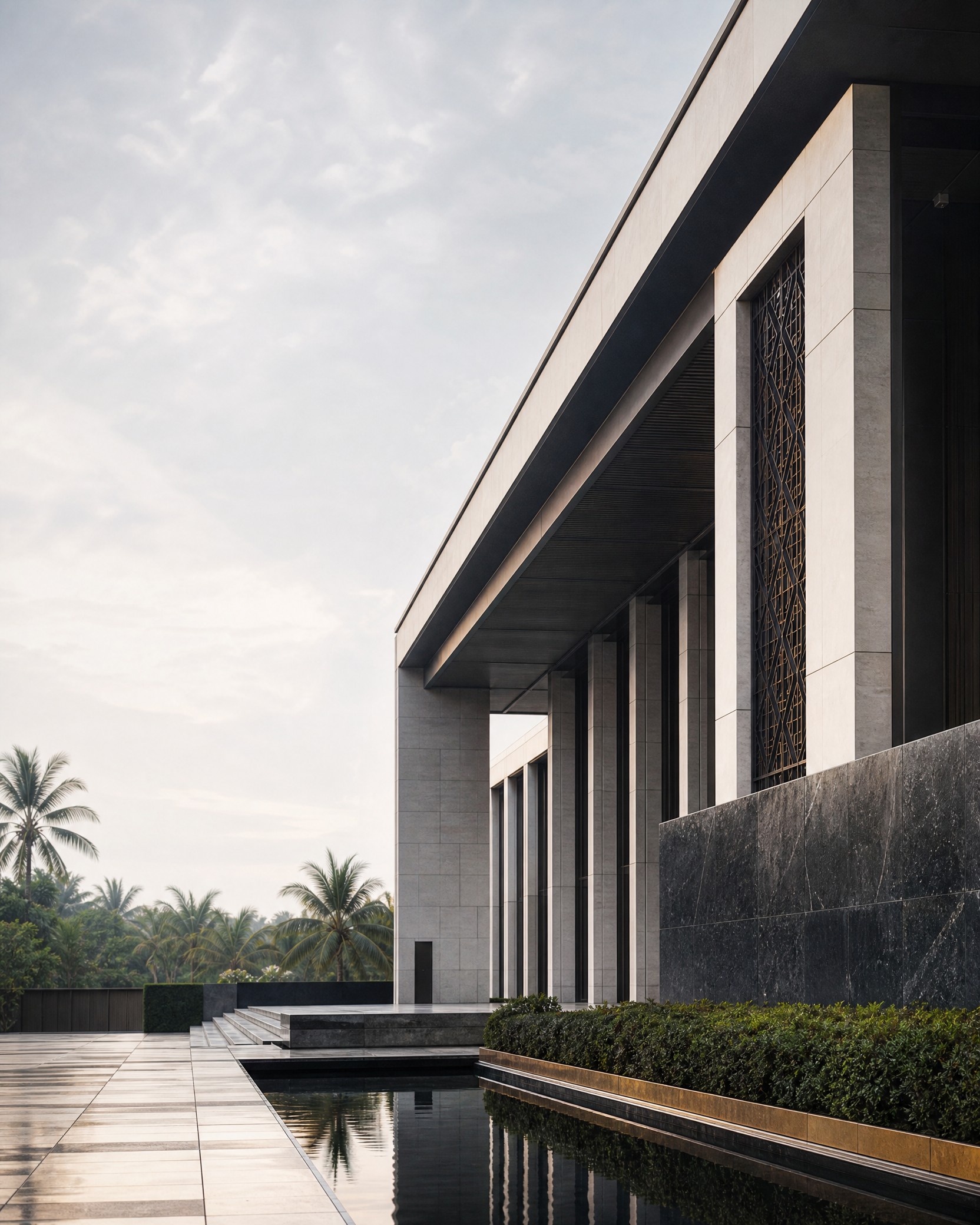 Contemporary civic architecture in Hainan representing institutional and court context