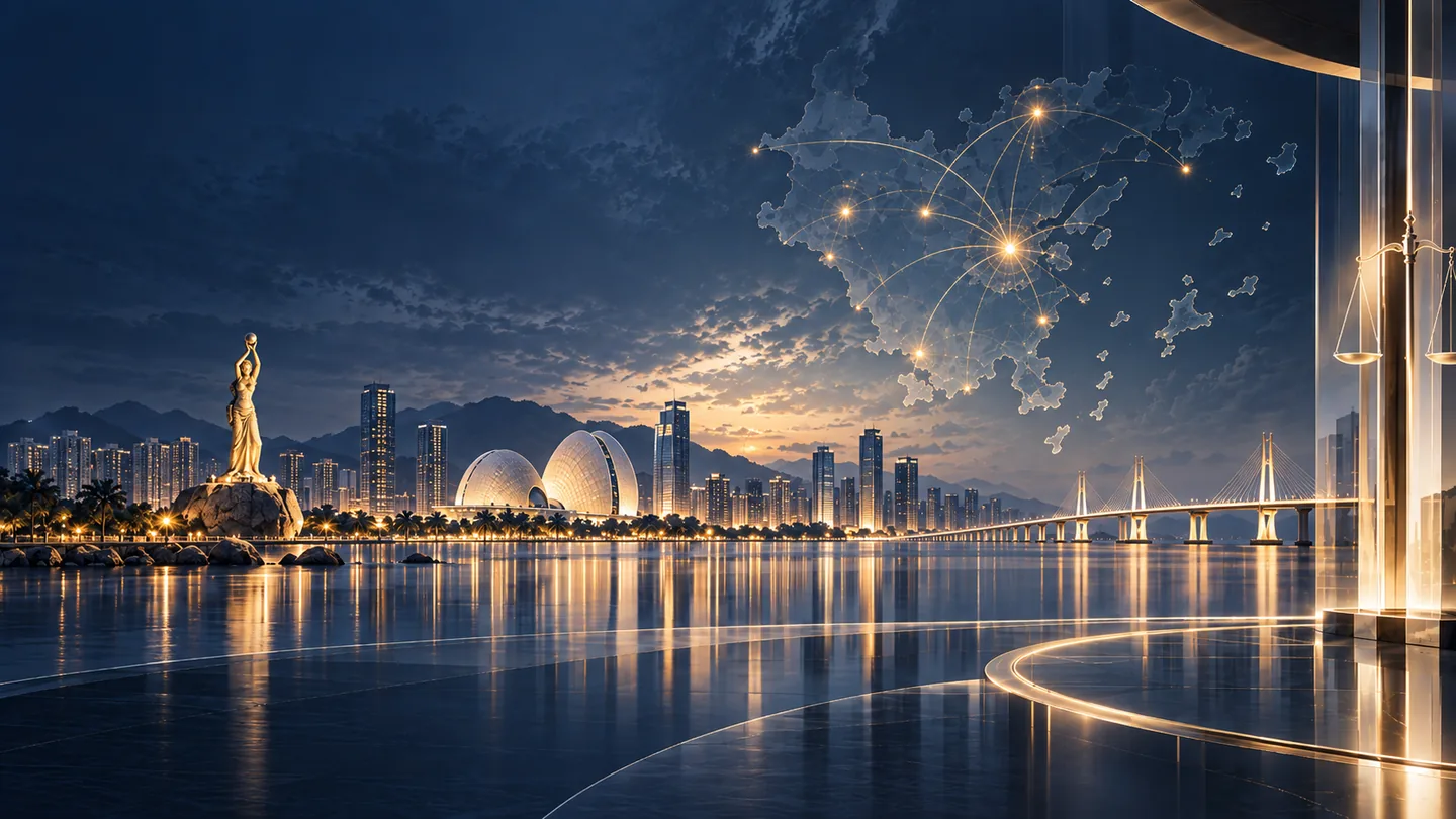 Illustrated Zhuhai cityscape
