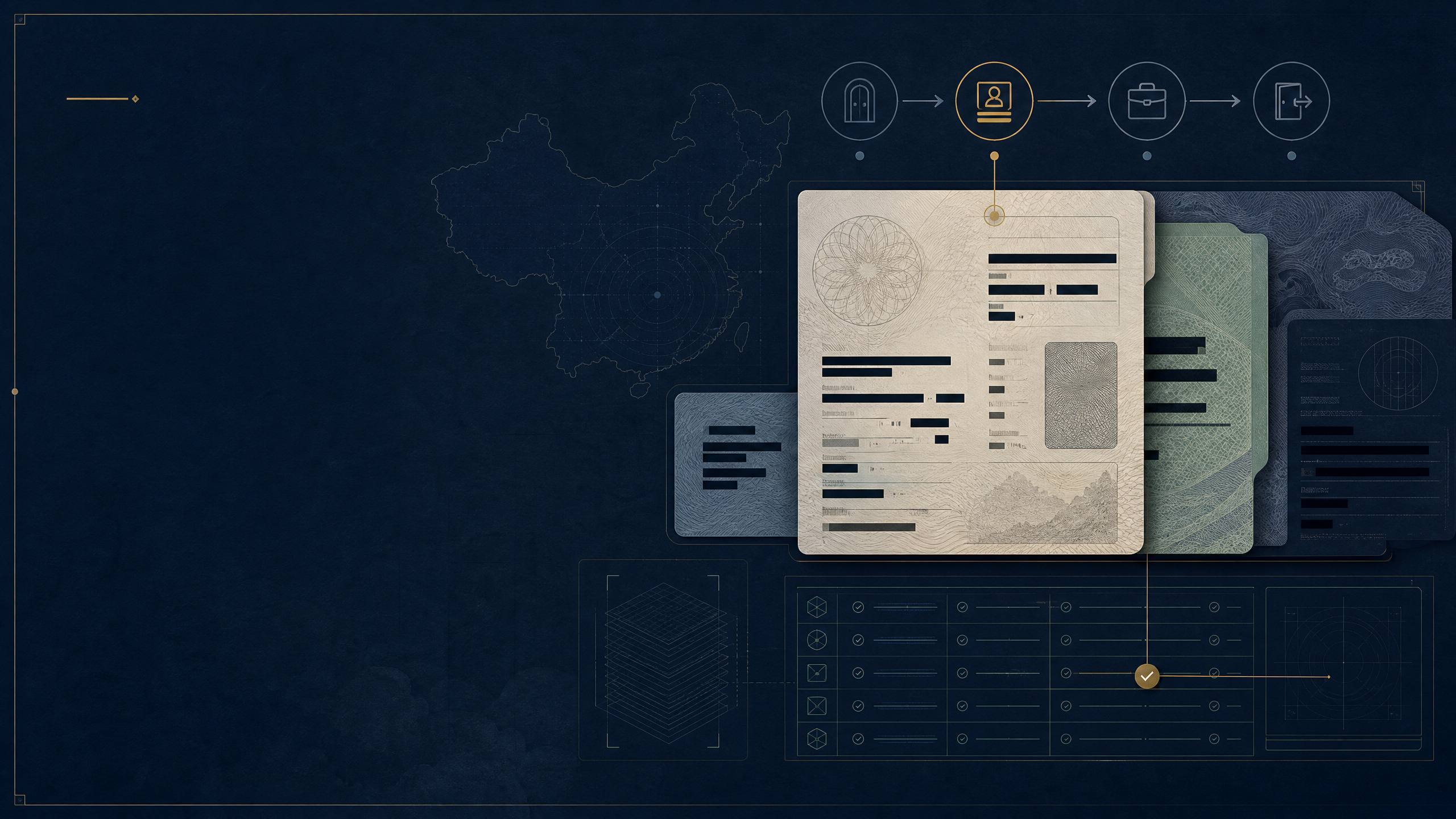 China immigration status control room showing linked entry, work, stay and residence pathways