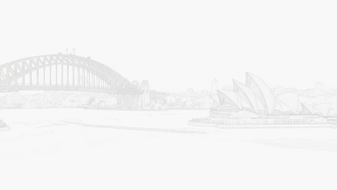 Australia legal corridor line-art illustration