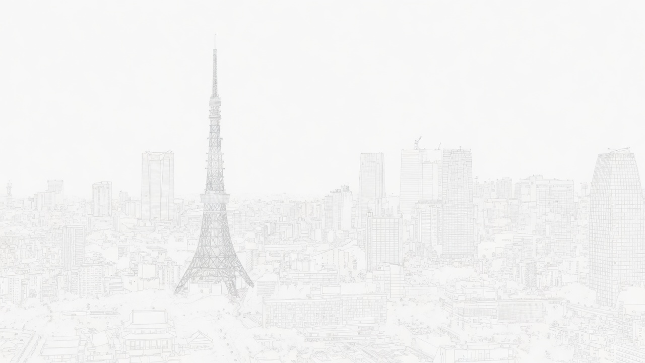 Japan legal corridor line-art illustration