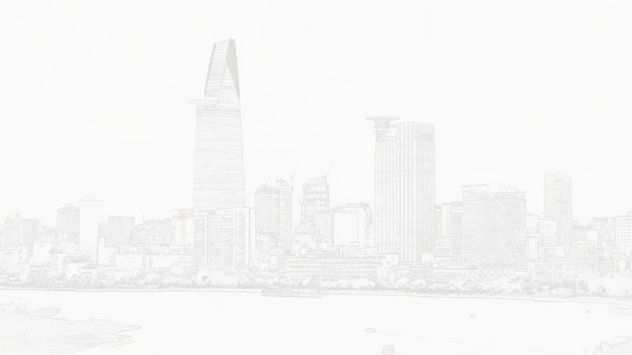 Vietnam legal corridor line-art illustration