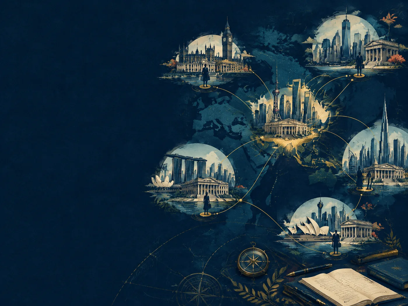 A network of international legal counsel connected across global cities