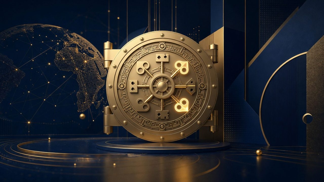 Abstract gold vault representing semiconductor process know-how