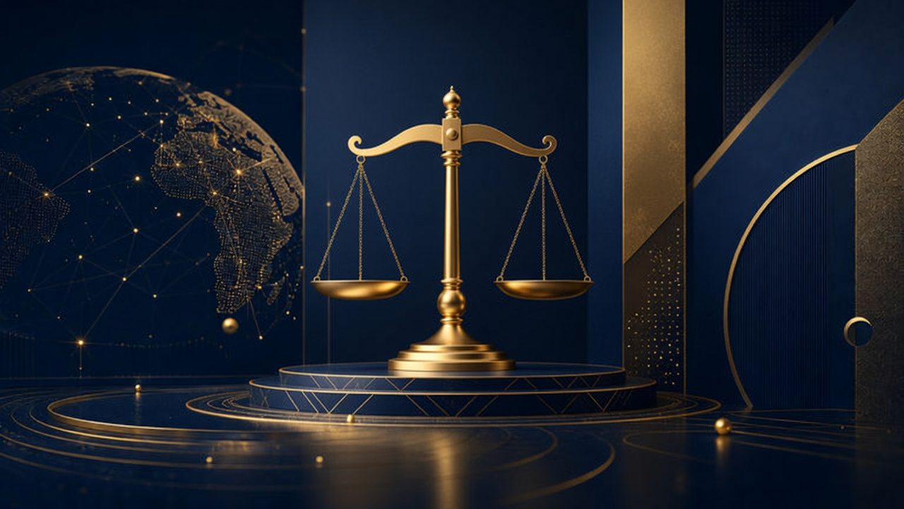 Abstract gold scales representing EV supply-chain and product disputes